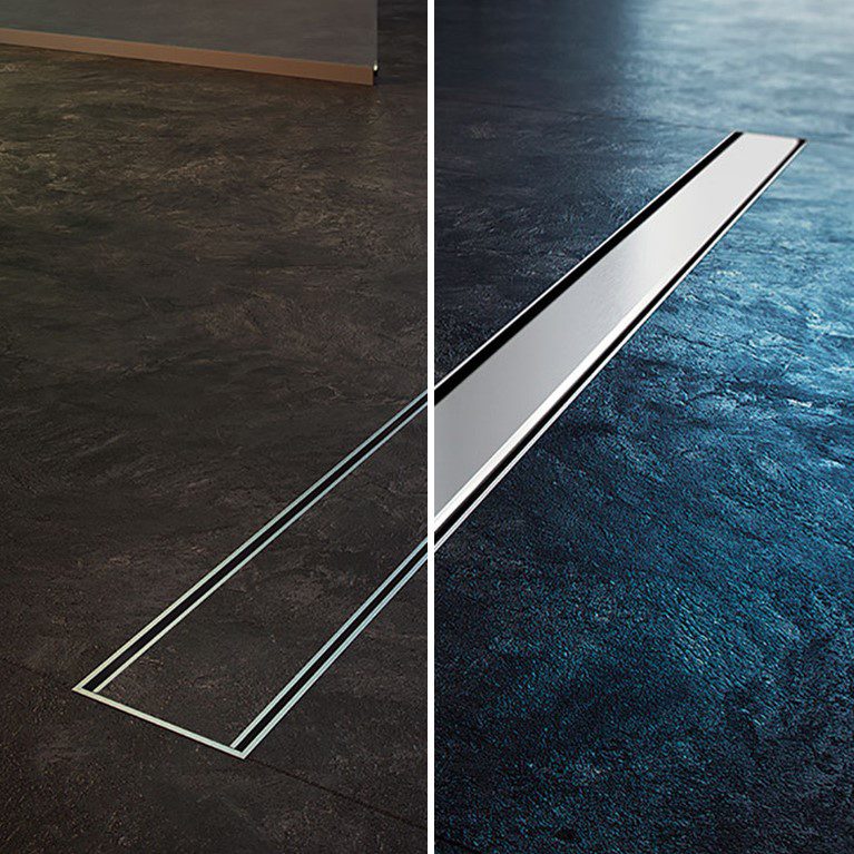 CANAL DE SCURGERE APZ13 DOUBLE, FIT AND GO,  CU GRATAR SIMPLU/PLACI CERAMICE, 750MM, OTEL INOXIDABIL MAT