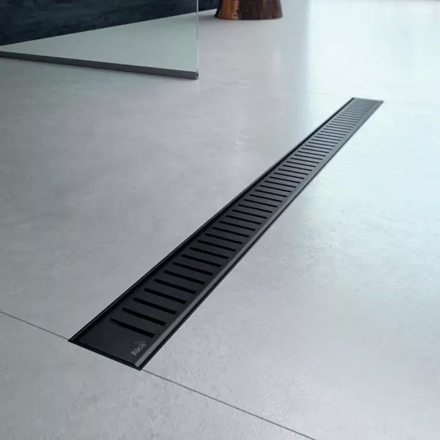 CANAL DE SCURGERE APZ10 BLACK SIMPLE CU GRATAR PERFORAT, 750MM, OTEL INOXIDABIL NEGRU MAT
