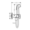 Set dus igienic Hansgrohe S Ecosmart+ 1 jet, necesita corp ingropat, crom