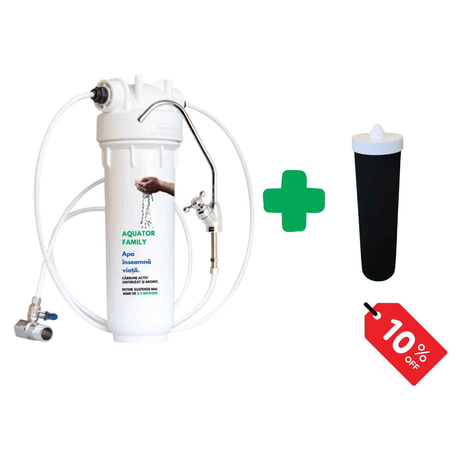 Set Filtru de apa, Aquator Family + Rezerva filtru apa, Aquator Family 60 mm,  4000 - 6000 L ( sistem complet )