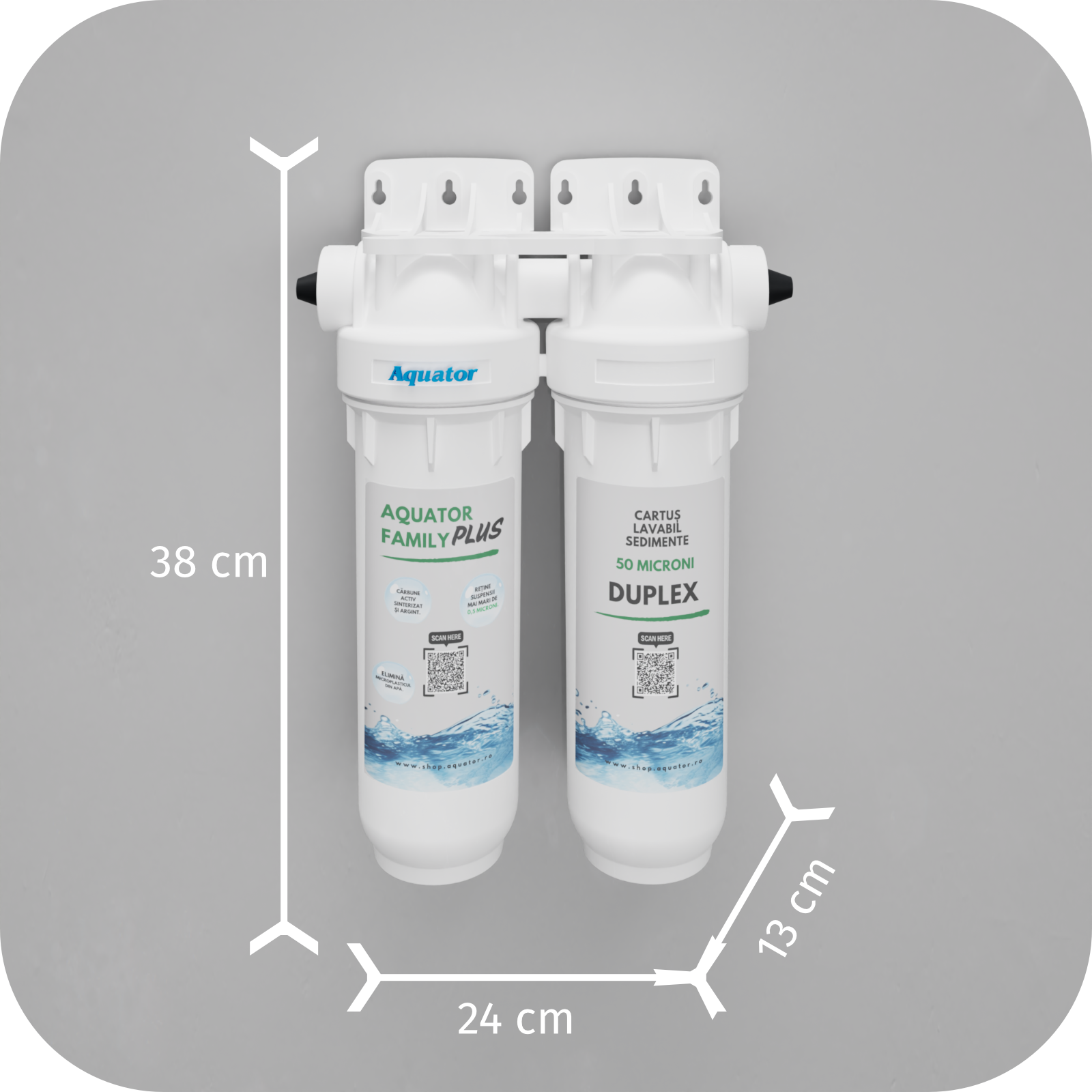 Set Filtru de apa, Aquator Family Duplex Plus, 5000-8000 L + Rezerva Aquator Premium 70mm ( sistem complet ) - imagine 4