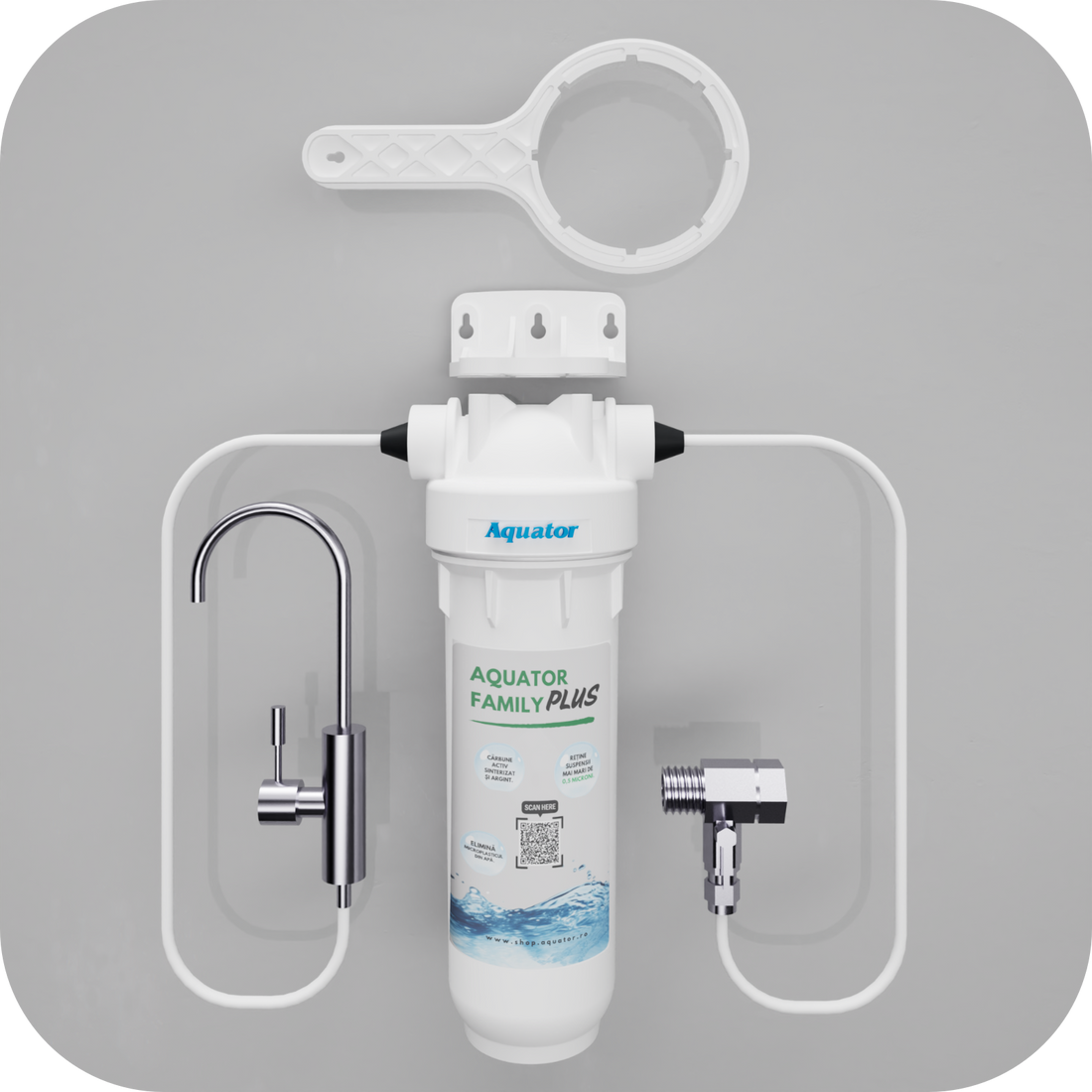 Set Filtru de apa, Aquator Family Plus, 4000 - 6000 L + Rezerva Aquator Premium 70mm ( sistem complet )