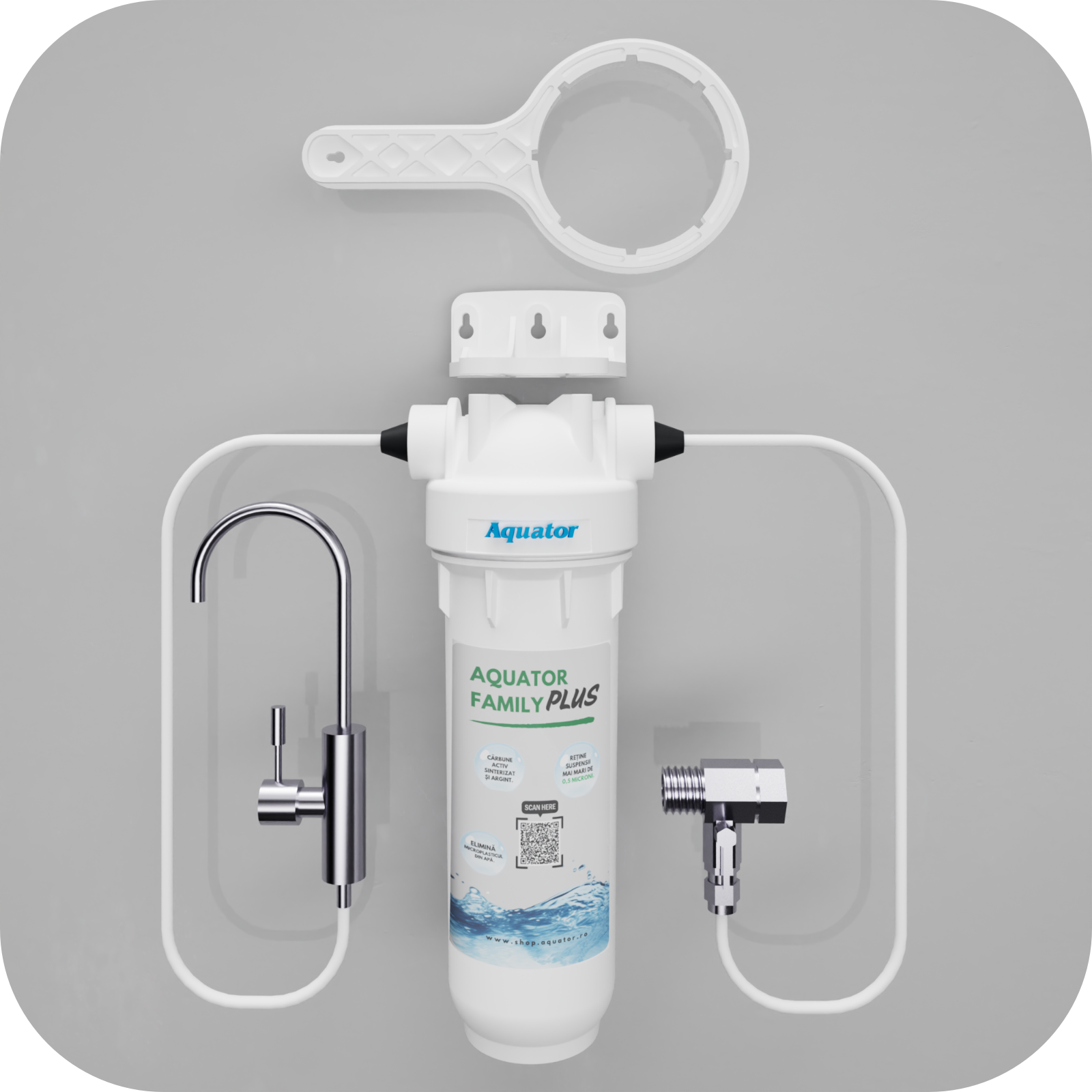 Set Filtru de apa, Aquator Family Plus, 4000 - 6000 L + Rezerva Aquator Premium 70mm ( sistem complet ) - imagine 2