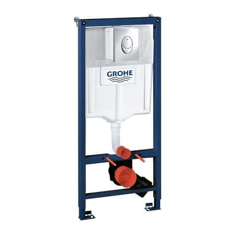 Set rezervor incastrat cu cadru 3in1 Grohe Rapid SL cu clapeta Skate Air crom si sistem de fixare