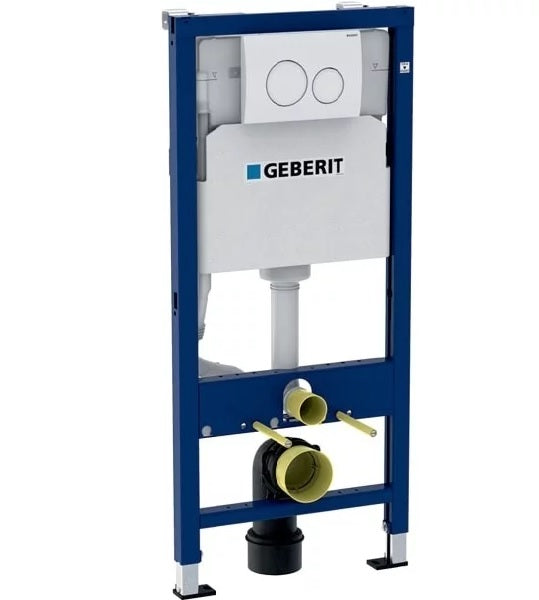 Set rezervor incastrat cu cadru Geberit Delta UP 100, cu clapeta Delta 20 alba si set de fixare