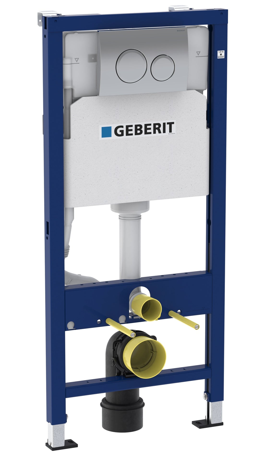 Set rezervor incastrat cu cadru Geberit Delta UP 100, cu clapeta Delta 20 crom si set de fixare