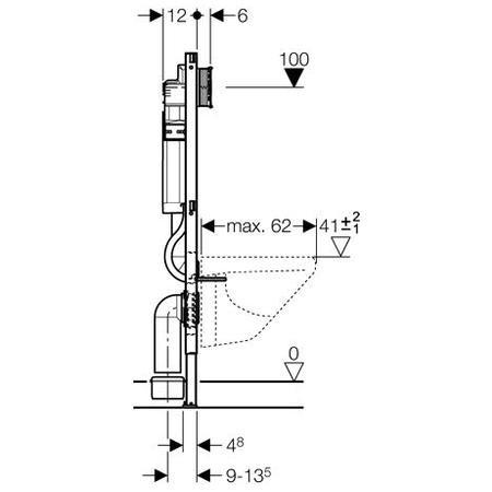 Set rezervor incastrat cu cadru Geberit Duofix Sigma UP320, 12 cm, cu set de fixare si set izolare fonica