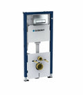 Set rezervor incastrat Geberit Duofix UP100 cu cadru, garnitura fonoizolanta, sistem de fixare si clapeta Delta 51 crom lucios