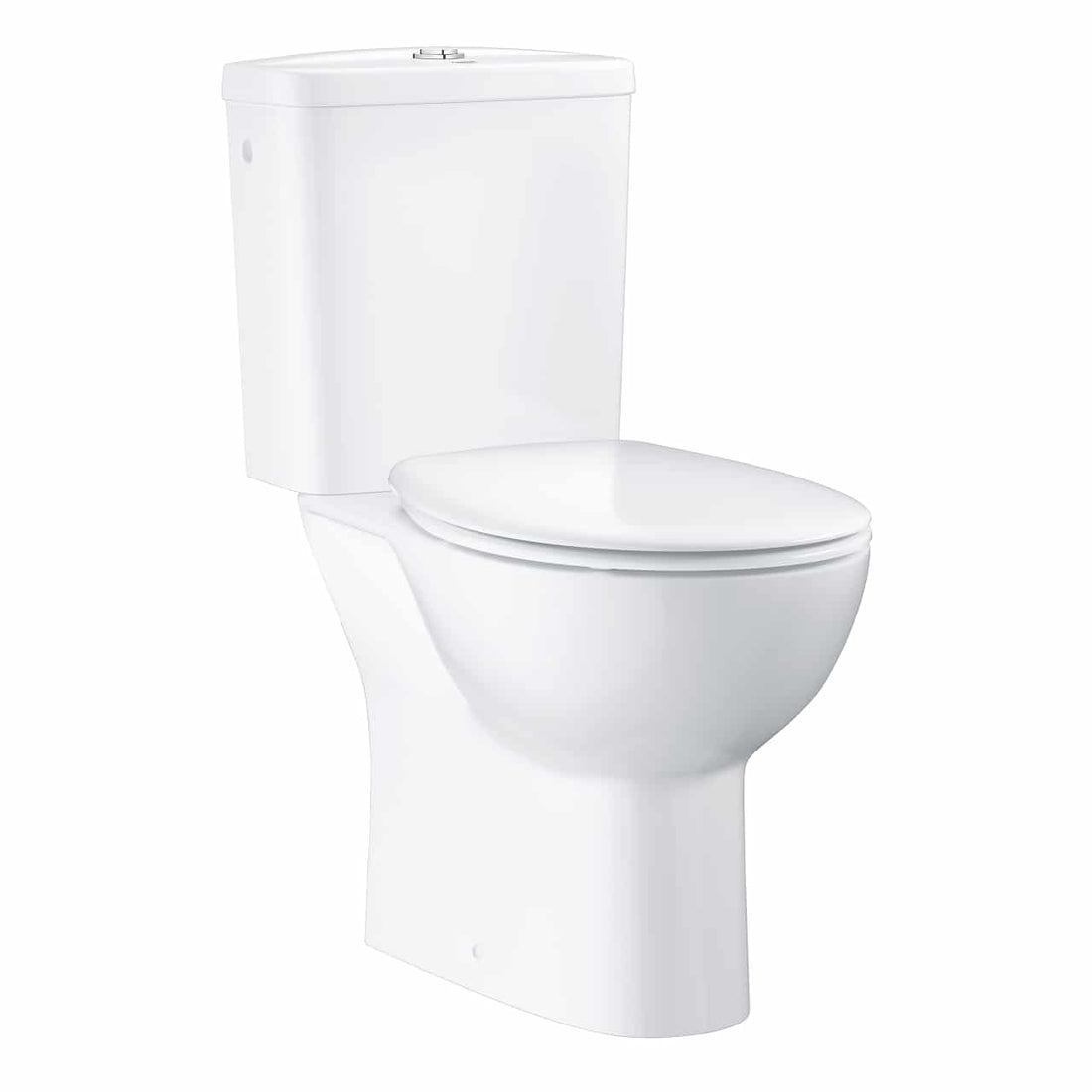 Set vas wc pe pardoseala Grohe Bau Ceramic Rimless cu rezervor alimentare laterala si capac inchidere lenta