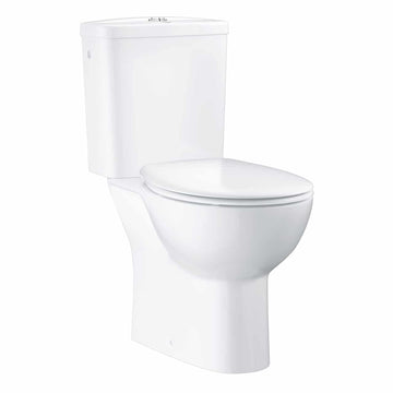 Set vas wc pe pardoseala Grohe Bau Ceramic Rimless cu rezervor alimentare laterala si capac inchidere lenta