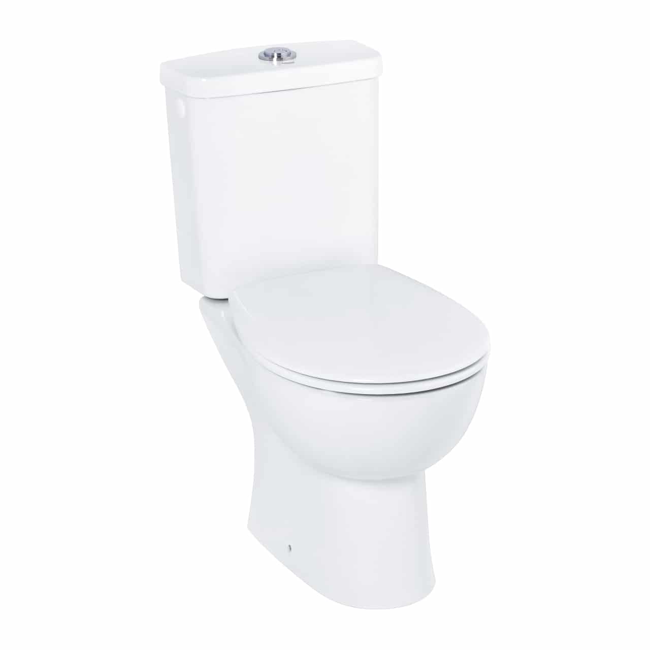 Set vas wc pe pardoseala Grohe Bau Ceramic Rimless cu rezervor alimentare laterala si capac inchidere lenta