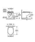 Set vas wc pe pardoseala Grohe Bau Ceramic Rimless cu rezervor alimentare laterala si capac inchidere lenta