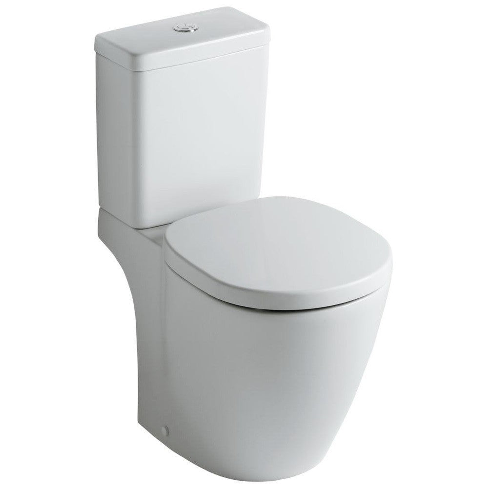 Set vas wc pe pardoseala Ideal Standard Connect Cube, rezervor alimentare laterala si capac cu inchidere lenta