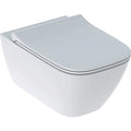 Set vas wc suspendat Geberit Smyle Square Rimfree 54x36 cm si capac slim cu inchidere lenta