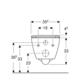 Set vas wc suspendat Geberit Smyle Square Rimfree 54x36 cm si capac slim cu inchidere lenta