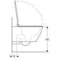 Set vas wc suspendat Geberit Smyle Square Rimfree 54x36 cm si capac slim cu inchidere lenta