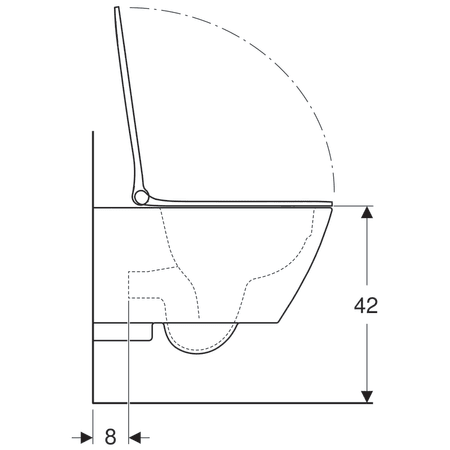 Set vas wc suspendat Geberit Smyle Square Rimfree 54x36 cm si capac slim cu inchidere lenta