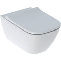 Set vas wc suspendat Geberit Smyle Square Rimfree 54 x 36 cm si capac slim cu inchidere lenta, alb
