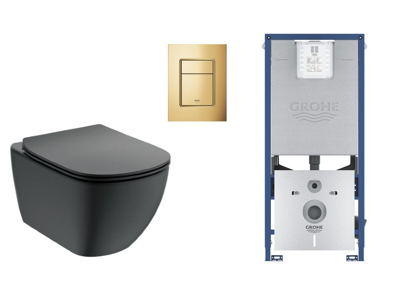 CAPAC WC TESI SLIM SOFT-CLOSE EASYFIX+, NEGRU MAT (DOAR PT T4932V3)