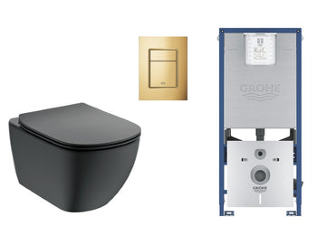CAPAC WC TESI SLIM SOFT-CLOSE EASYFIX+, NEGRU MAT (DOAR PT T4932V3)