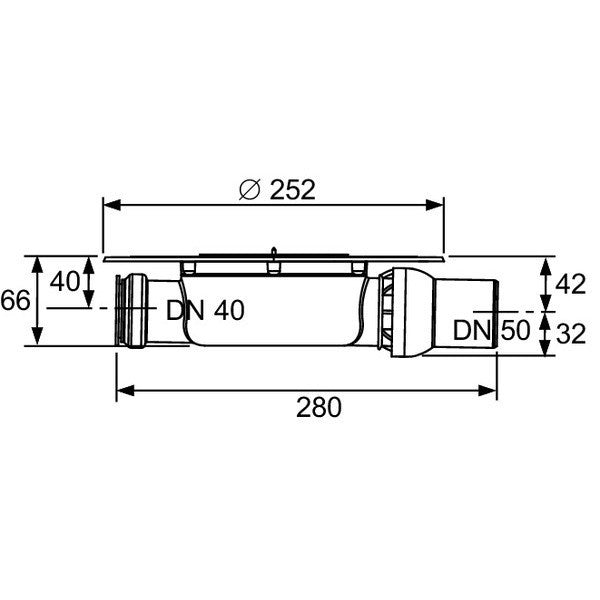 Sifon pardoseala Tece Drainpoint cu inaltator, 1 iesire D 50 mm, 1 intrare D 40 mm grossmann