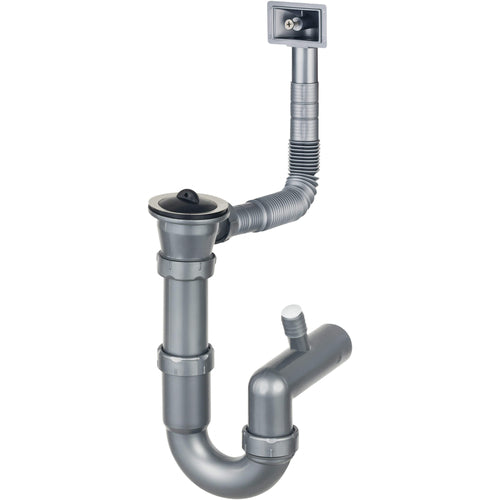 Sifon pentru chiuveta din inox, 1-cuvă - 2" rigole, Deante