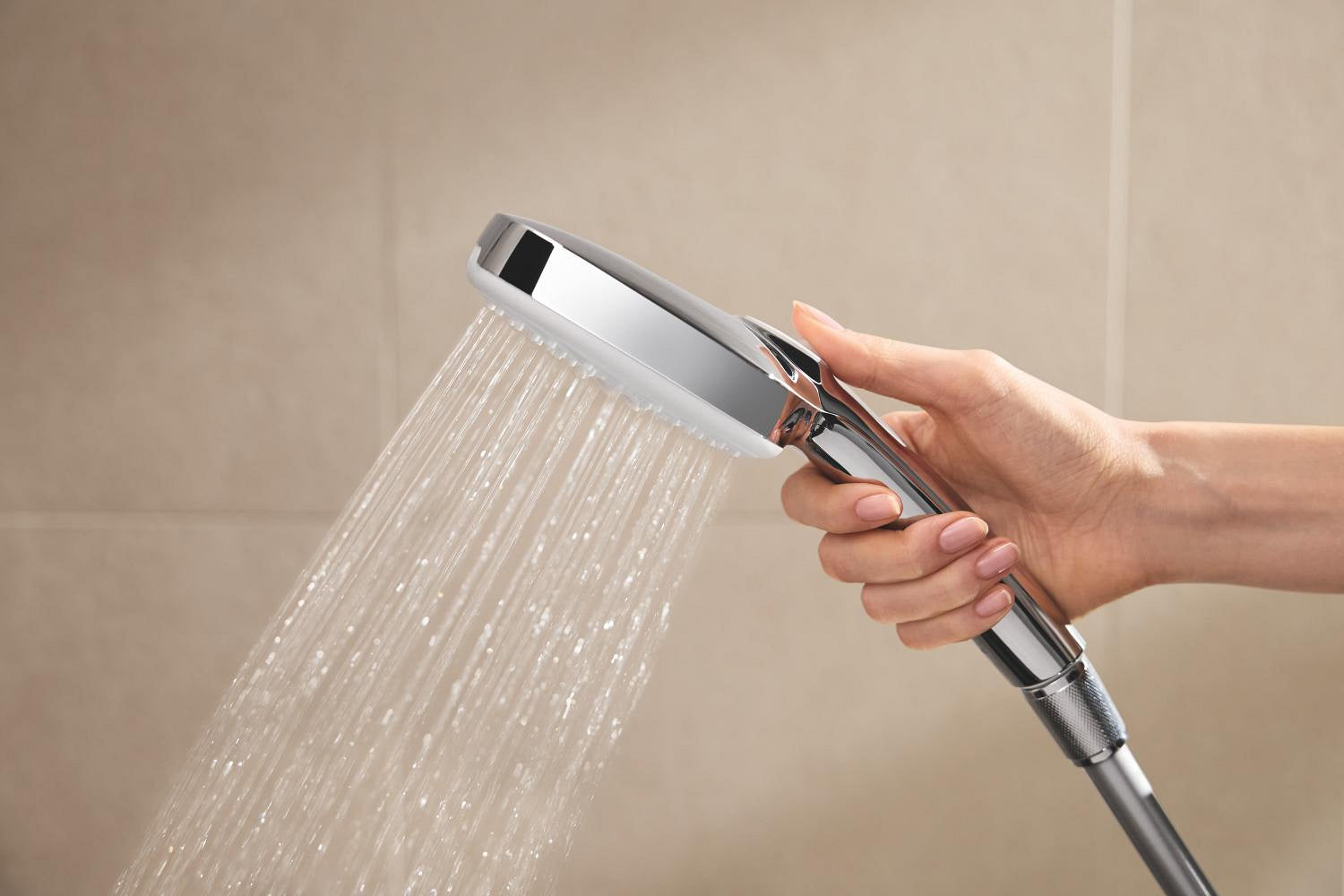 Sistem de dus Grohe Tempesta Cube 250, aparent, termostat, 250 mm, 1 functie, crom, 26689001