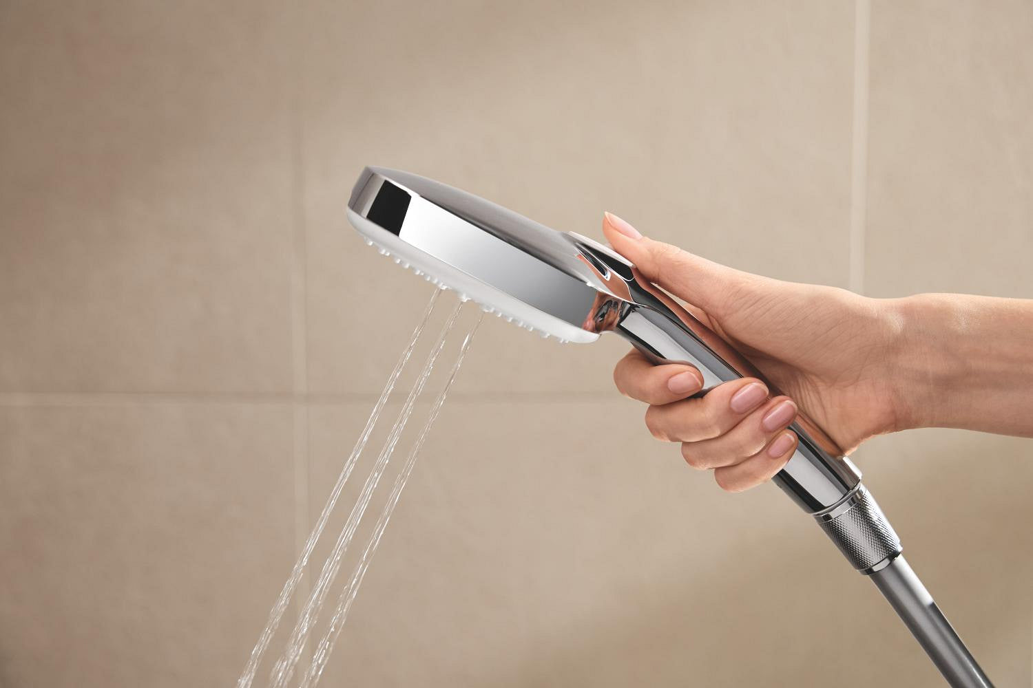 Sistem de dus Grohe Tempesta Cube 250, aparent, termostat, 250 mm, 1 functie, crom, 26689001