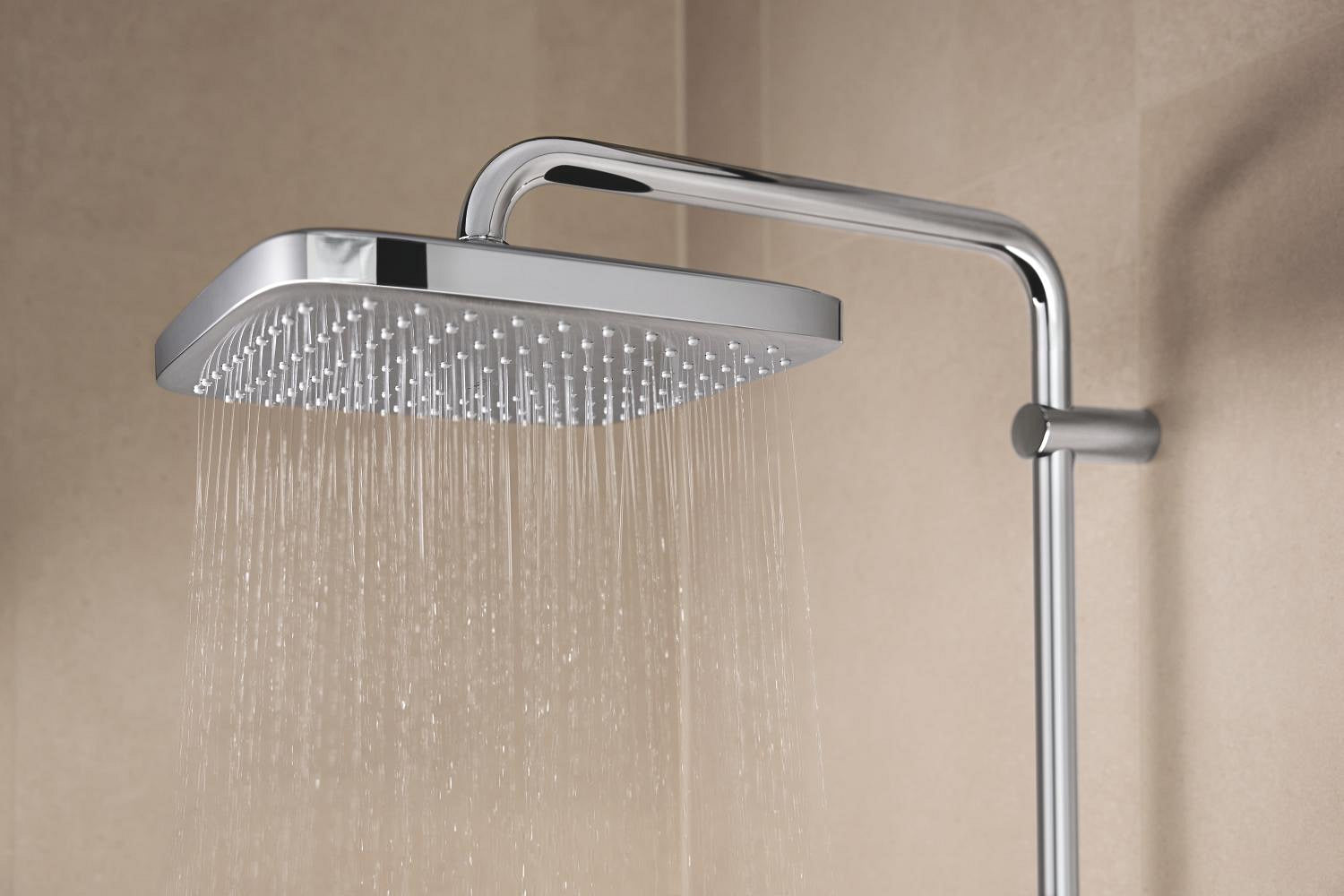 Sistem de dus Grohe Tempesta Cube 250, aparent, termostat, 250 mm, 1 functie, crom, 26689001