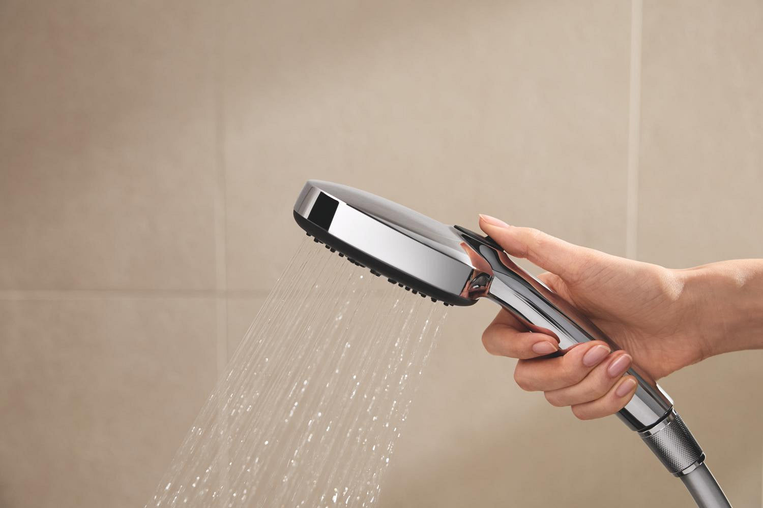 Sistem de dus Grohe Vitalio Cube 250, aparent, termostat, 250 mm, 1 functie, crom, 26696001