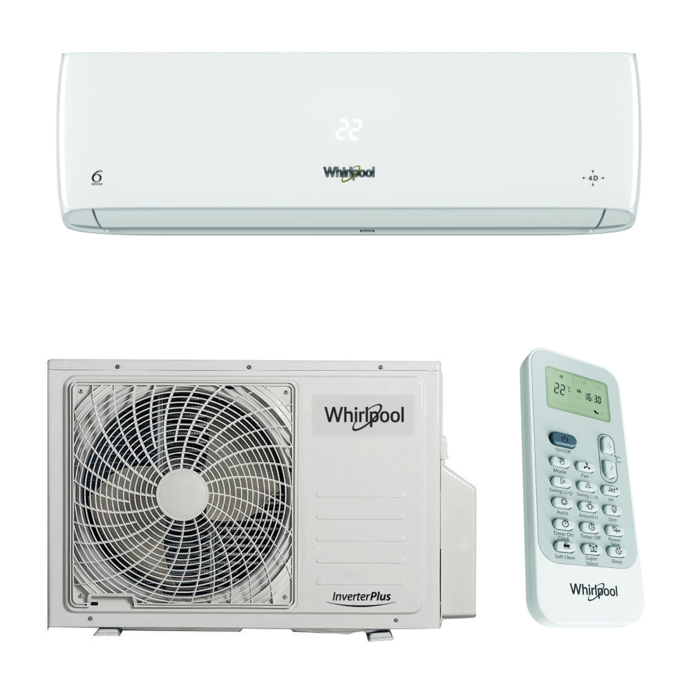 Aer conditionat Whirlpool SPICR 312W, Inverter, 12000 BTU, 6TH SENSE, Filtru Carbon activ, Clasa A++/A+, Alb