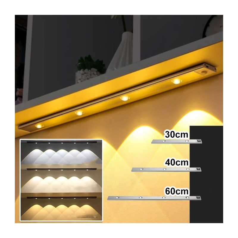 Spot Led Cu Senzor De Miscare 60cm 5v 3 Functii Lumina Calda/Rece/Neutra Usor De Instalat, Magnetic