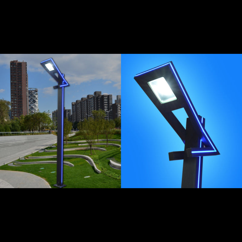 Stalp de gradina parc 3 Metri IP65 30W 4000K lumina neutra +20w lumina blue