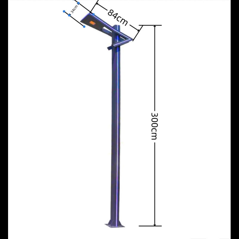 Stalp de gradina parc 3 Metri IP65 30W 4000K lumina neutra +20w lumina blue