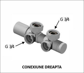 Robinet calorifer tip H, TWINS REGULATED 3/4" x 3/4", dreapta