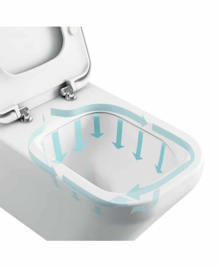 Vas wc suspendat Ideal Standard Tesi Aquablade 54x36 cm, prinderi ascunse, alb