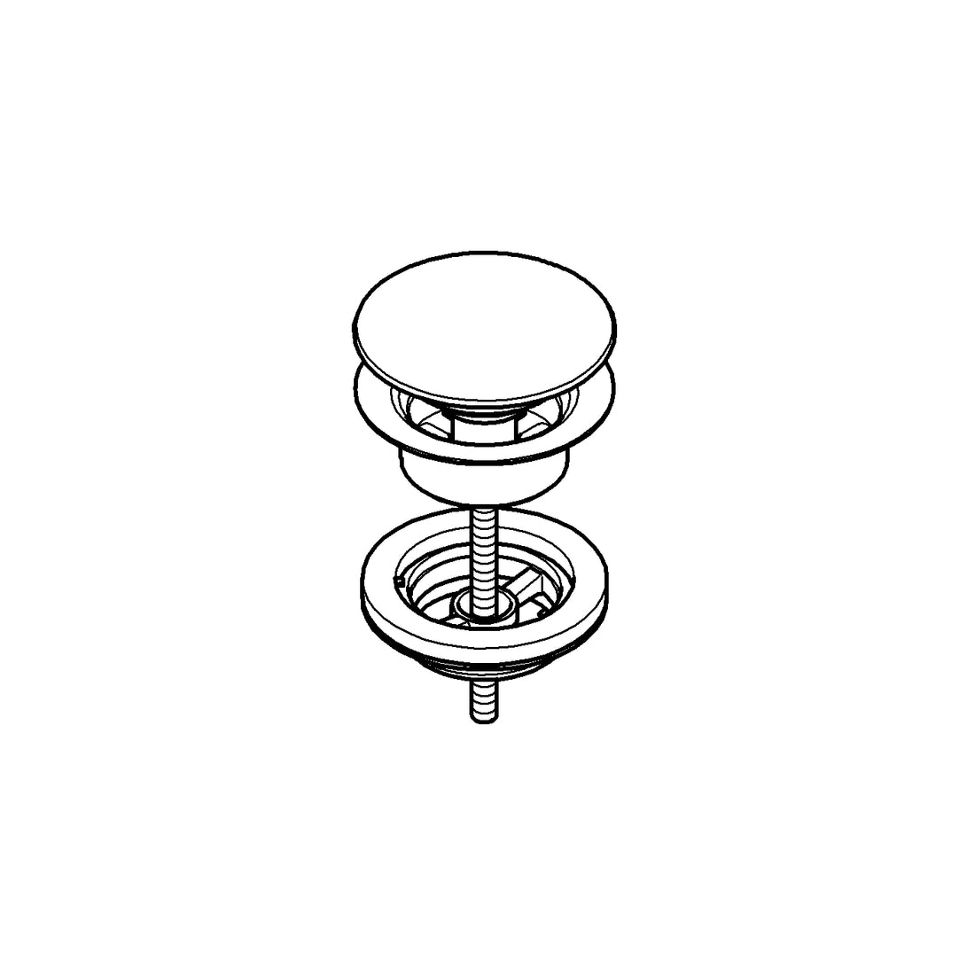 Ventil lavoar push to open Grohe 65807GN0, G1 1/4'', lungime ajustabila, mat, auriu